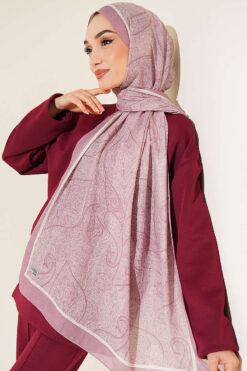 Alternative view of Striped Detailing Ethnic Pattern Shawl Powder Pink
