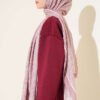 Striped Detailing Ethnic Pattern Shawl Powder Pink – Bild 3