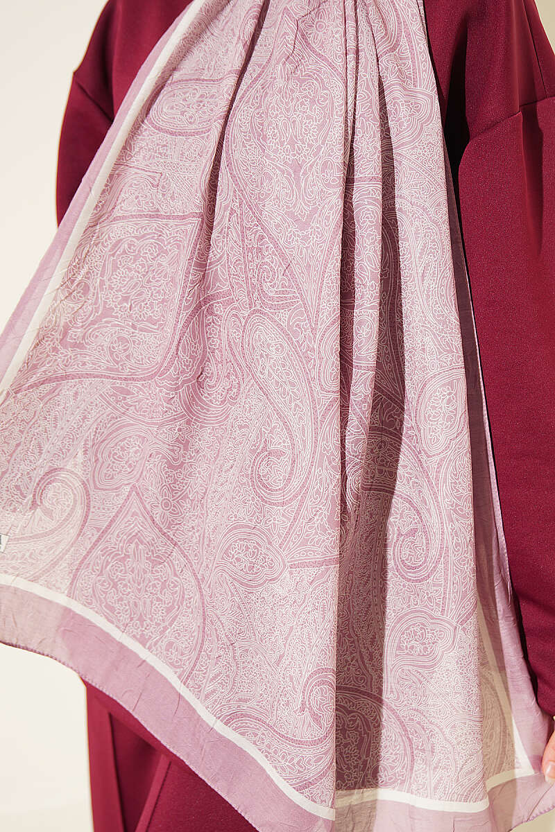 Striped Detailing Ethnic Pattern Shawl Powder Pink – Bild 4
