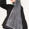 Striped Detailing Ethnic Pattern Shawl Black
