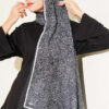 Striped Detailing Ethnic Pattern Shawl Black - الصورة 2