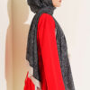 Striped Detailing Ethnic Pattern Shawl Black - Image 3