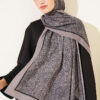 Striped Detailing Ethnic Pattern Shawl Black