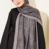 Striped Detailing Ethnic Pattern Shawl Black - immagine 2