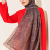 Striped Detailing Ethnic Pattern Shawl Brown
