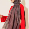 Striped Detailing Ethnic Pattern Shawl Brown - immagine 2