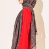 Striped Detailing Ethnic Pattern Shawl Brown - immagine 3