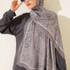 Striped Detailing Ethnic Pattern Shawl Mink – Image 2