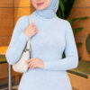 Striped Detail Knit Sweater Baby Blue