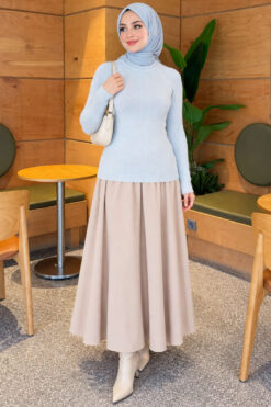 Alternative view of Striped Detail Knit Sweater Baby Blue