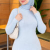 Striped Detail Knit Sweater Baby Blue - Imagen 3