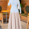 Striped Detail Knit Sweater Baby Blue - Imagen 4
