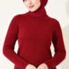 Striped Detail Knit Sweater Burgundy - Imagen 2
