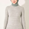 Striped Detail Knit Sweater Grey