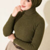 Striped Detail Knit Sweater Khaki