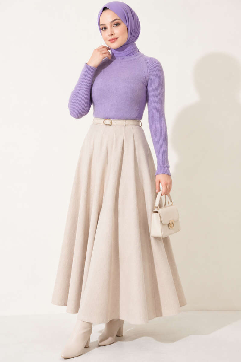 Striped Detail Knit Sweater Lilac - Afbeelding 3