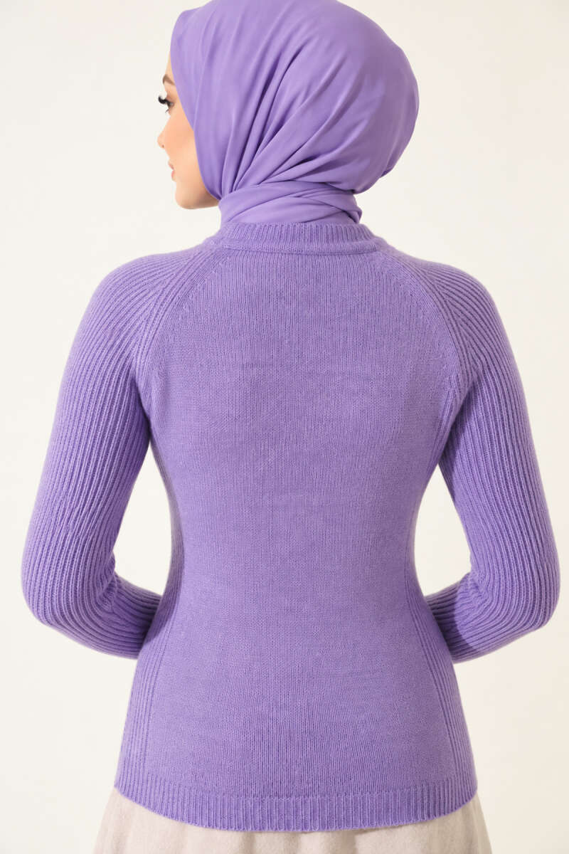 Striped Detail Knit Sweater Lilac - Afbeelding 4