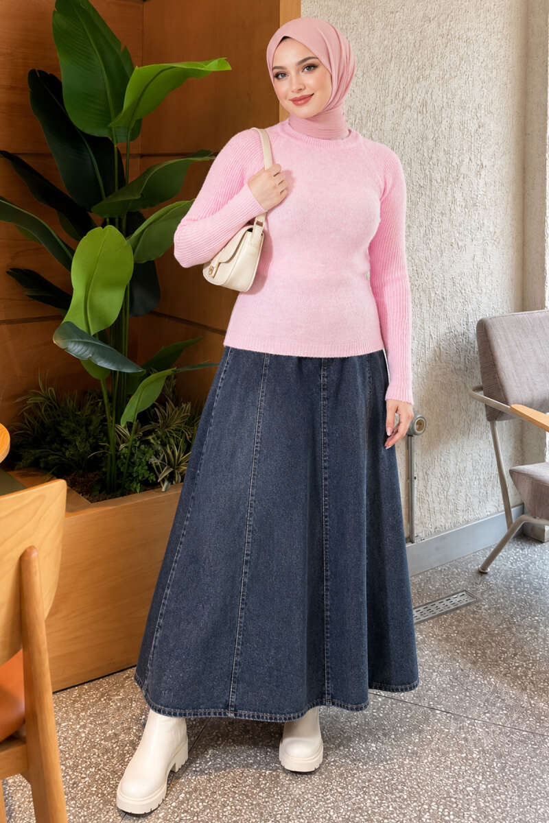 Striped Detail Knit Sweater Pink - immagine 2