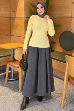 Alternative view of Striped Detail Knit Sweater Yellow