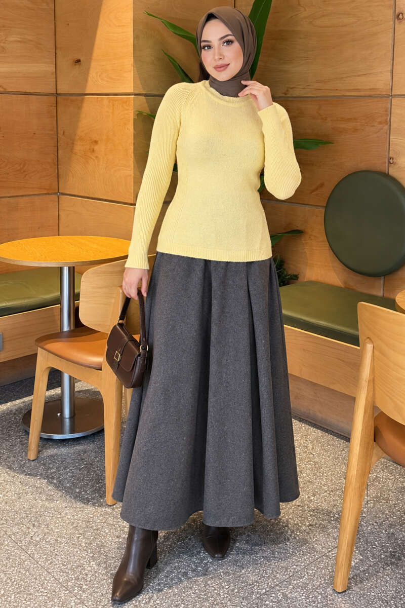 Striped Detail Knit Sweater Yellow - immagine 2