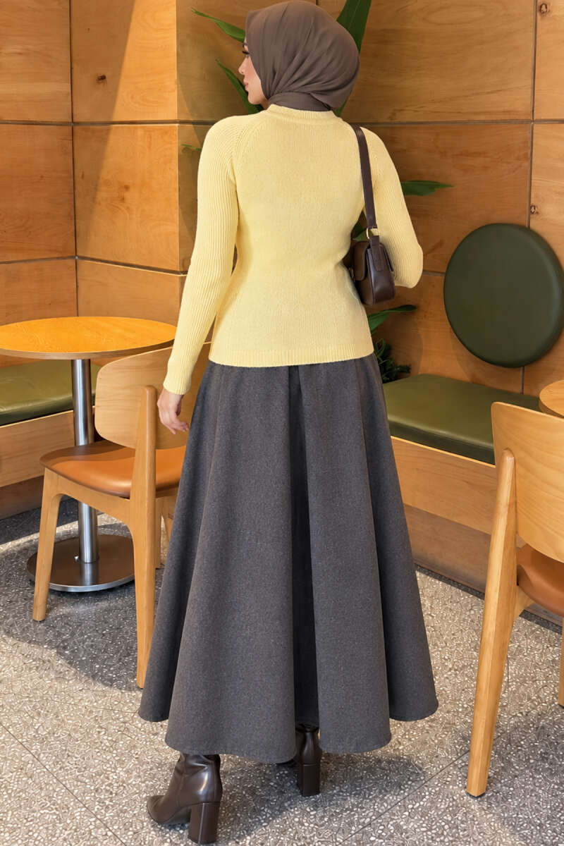 Striped Detail Knit Sweater Yellow - immagine 4