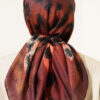 ⁦Striped Patterned Bamboo Scarf Chestnut⁩ - الصورة ⁦3⁩