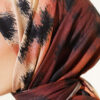 ⁦Striped Patterned Bamboo Scarf Chestnut⁩ - الصورة ⁦4⁩