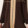 ⁦Striped French Terry Zip-Front Two-Piece Set Brown⁩ - الصورة ⁦3⁩