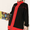 Striped French Terry Zip-Front Two-Piece Set Black - immagine 2