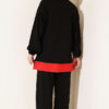 Striped French Terry Zip-Front Two-Piece Set Black - immagine 3