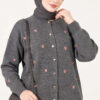 ⁦Embroidered Floral Pattern Knit Cardigan Smoke⁩ - الصورة ⁦2⁩