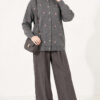 ⁦Embroidered Floral Pattern Knit Cardigan Smoke⁩ - الصورة ⁦3⁩