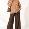Embroidered Floral Pattern Knit Cardigan Latte – Bild 3