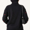 Embroidered Floral Pattern Knit Cardigan Black - Afbeelding 4