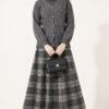 Button-Accented French Terry Knit Cardigan Smoke - Image 3