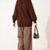 Button-Accented French Terry Knit Cardigan Brown - immagine 4