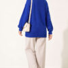 Button-Accented French Terry Knit Cardigan Saxon Blue - Imagen 4