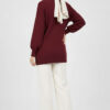 Embroidered Knit Tunic with Beaded Detailing Burgundy – Bild 3