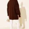 Embroidered Knit Tunic with Beaded Detailing Brown - immagine 3