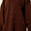 Embroidered Knit Tunic with Beaded Detailing Brown - immagine 4