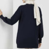 Embroidered Knit Tunic with Beaded Detailing Navy Blue – Bild 3