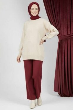 Alternative view of Embroidered Knit Tunic with Beaded Detailing Stone
