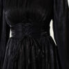 Knotted Ribbon-Accented French Terry Evening Gown Black - immagine 4