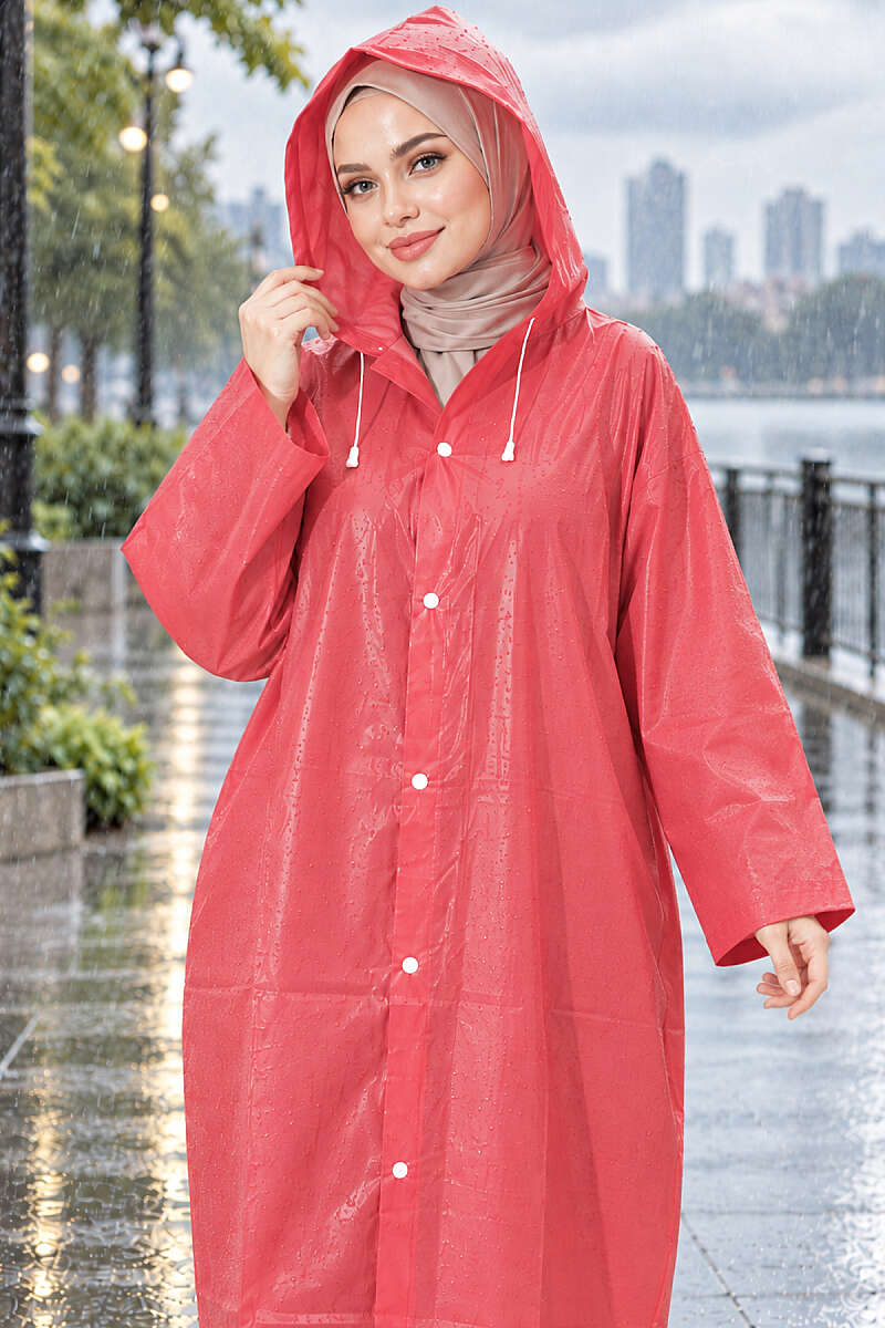 Waterproof Raincoat Burgundy - الصورة 2