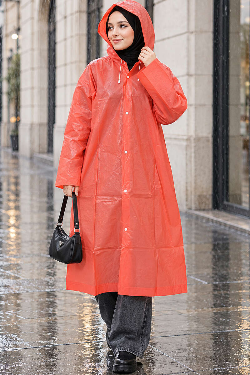 Waterproof Raincoat Orange - الصورة 3
