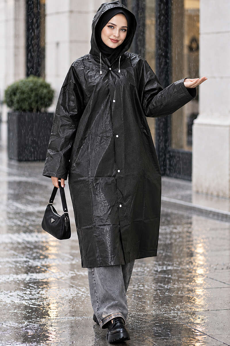 Waterproof Raincoat Black – Bild 2