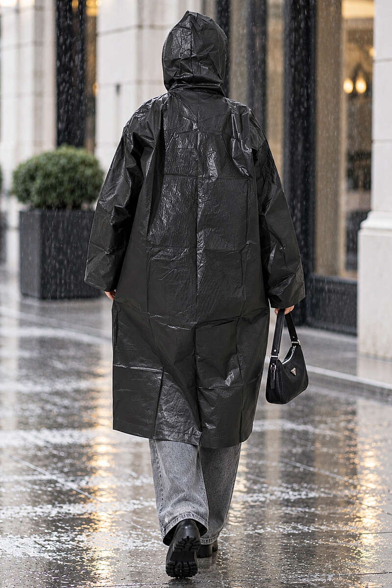 Waterproof Raincoat Black – Bild 4
