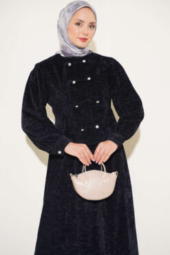 Alternative view of Stone Brit Button-Detail Hem Edge Two-Piece Set Navy Blue