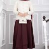 Stone-Embellished Buttoned Short Angora Cardigan Ecru - immagine 3