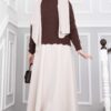 Stone-Embellished Buttoned Short Angora Cardigan Brown – Bild 4